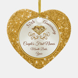 Personalized Gorgeous Golden Anniversary Ornament