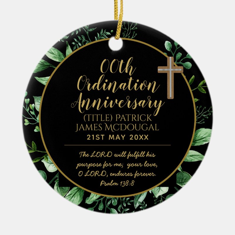 Personalized Priest Ordination Anniversary Gift Ceramic Ornament