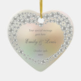 Personalized Wedding Monogram Anniversary Ceramic Ornament