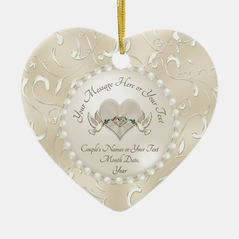 Personalized Wedding Ornament Anniversary Ornament
