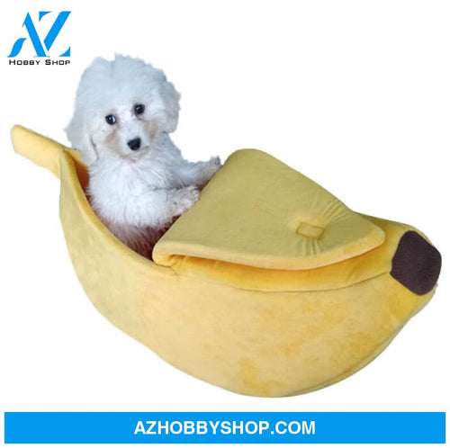 Pet House Dog Bed Banana Shape Cute Kennel Nest Warm Sofas Sleeping L