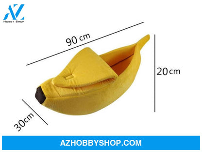 Pet House Dog Bed Banana Shape Cute Kennel Nest Warm Sofas Sleeping Yellowxl