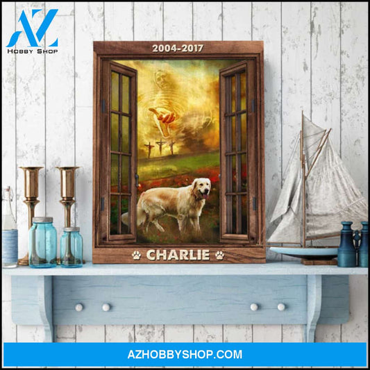 Pet Memorial Gift Custom Photo Window Take my hand Jesus Canvas