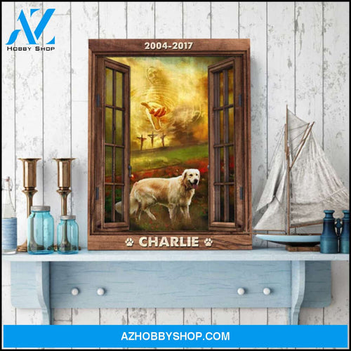 Pet Memorial Gift Custom Photo Window Take my hand Jesus Canvas