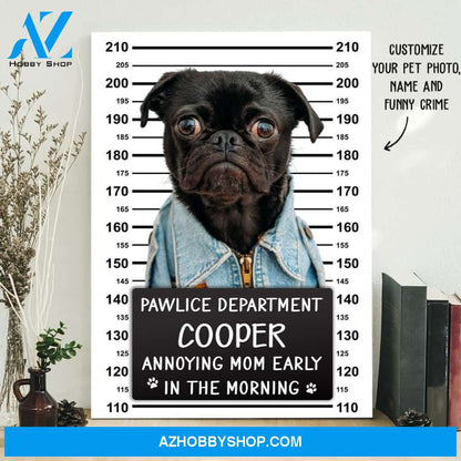 Pet Mugshot - Personalized Custom Matte Canvas