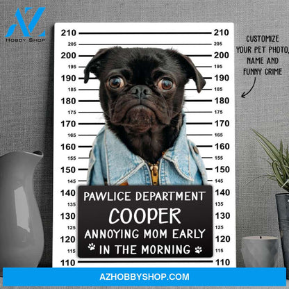 Pet Mugshot - Personalized Custom Matte Canvas