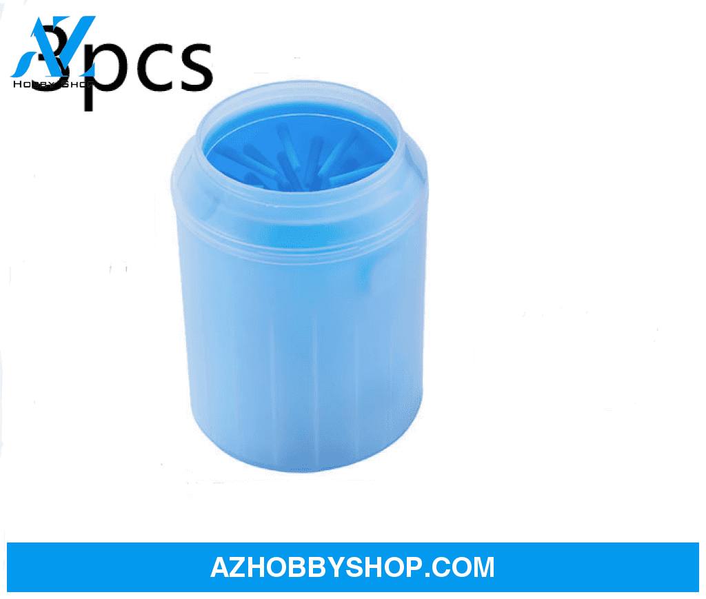 Pet Paw Cleaner Cleaning Kit Cup Soft Brush Can L / 3Pcsblue