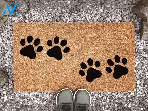 Pet Paw Print Doormat - Custom Coir Mat Doormat Welcome Mat House Warming Gift Home Decor Gift for Dog Lovers Funny Doormat Gift Idea