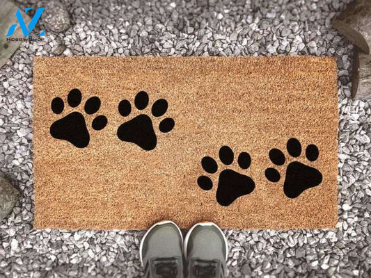 Pet Paw Print Doormat - Custom Coir Mat Doormat Welcome Mat House Warming Gift Home Decor Gift for Dog Lovers Funny Doormat Gift Idea