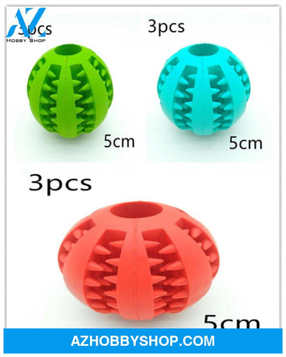 Pet Slow Feeder Dog Toy Cute Funny Rubber Ball 3Colorsset / 5Cm3Pcs