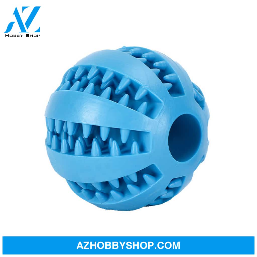 Pet Slow Feeder Dog Toy Cute Funny Rubber Ball Blue / 6Cm