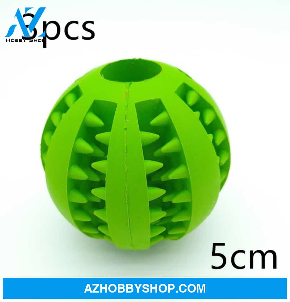 Pet Slow Feeder Dog Toy Cute Funny Rubber Ball Green / 5Cm3Pcs