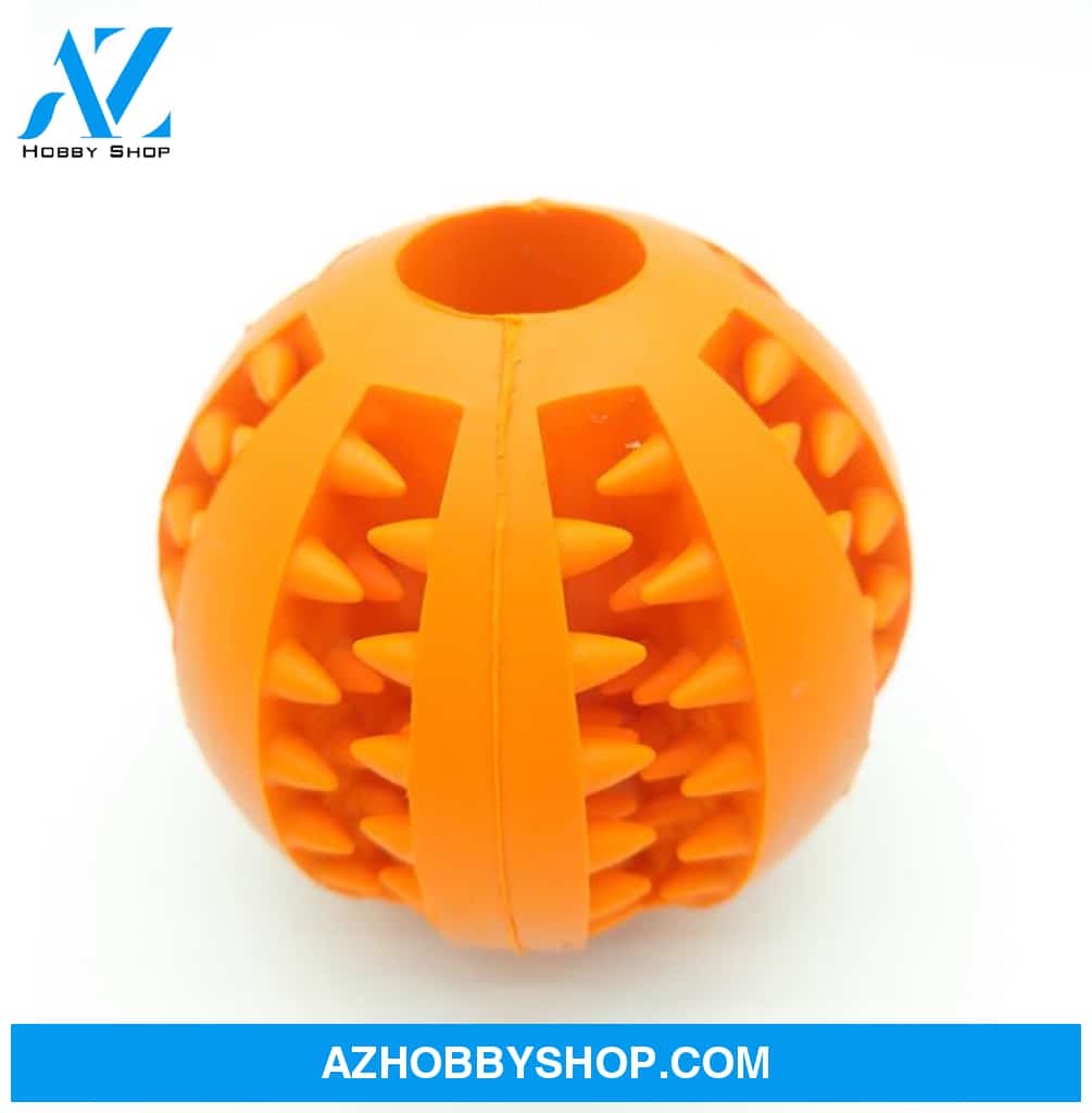 Pet Slow Feeder Dog Toy Cute Funny Rubber Ball Orange / 6Cm