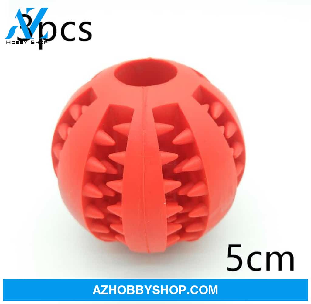 Pet Slow Feeder Dog Toy Cute Funny Rubber Ball Red / 5Cm3Pcs