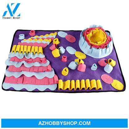 Pet Sniffing Pad Training Blanket Feeding Mat Dog Foraging Skills Toys Activity Purple