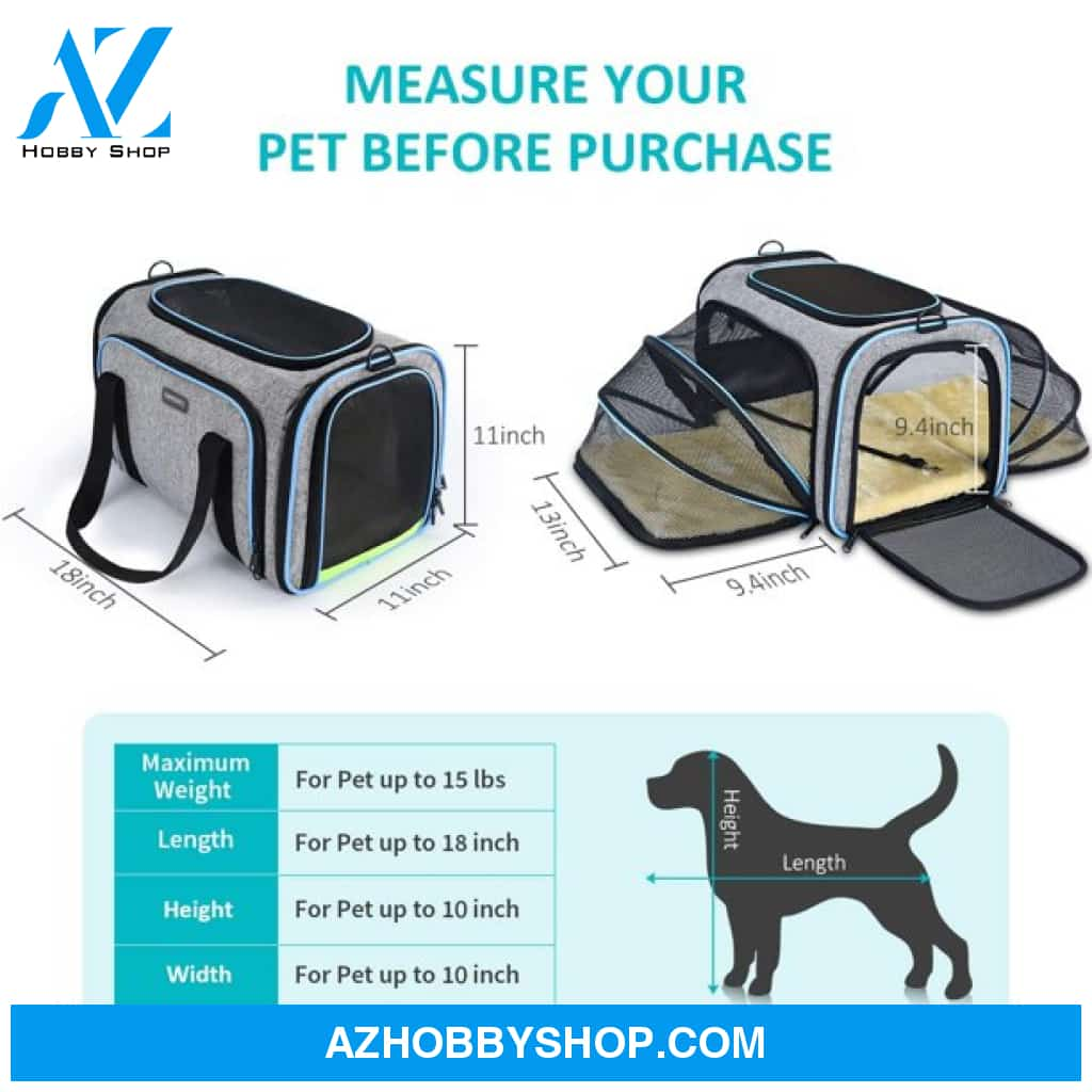 Pet Travel Bag Safe Airline Approved Expandable Foldable Soft-Sided Dog Carrier 3 Open Doors 2