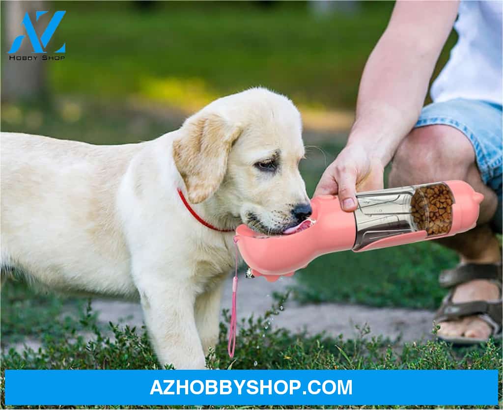 Pet Water Bottle Feeder Bowl Garbage Bag Storage Portable Outdoor Travel 3 In 1 Dog