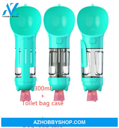 Pet Water Bottle Feeder Bowl Garbage Bag Storage Portable Outdoor Travel 3 In 1 Dog Blue1Style /