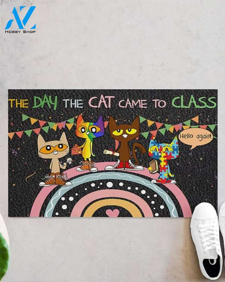 Pete the Cat Doormat, Funny Classroom Doormat, Teacher Room Welcome Mat, The Day The Cat Came Class Door Mat, Closing Gifts