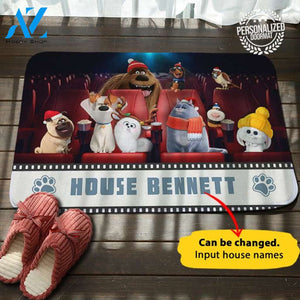 Pets Christmas Personalized Name Doormat