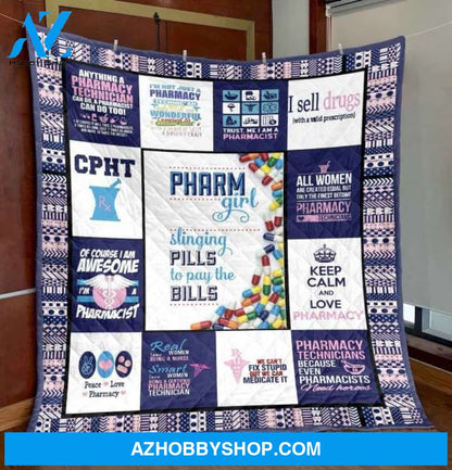 Pharm Girl Quilt Blanket