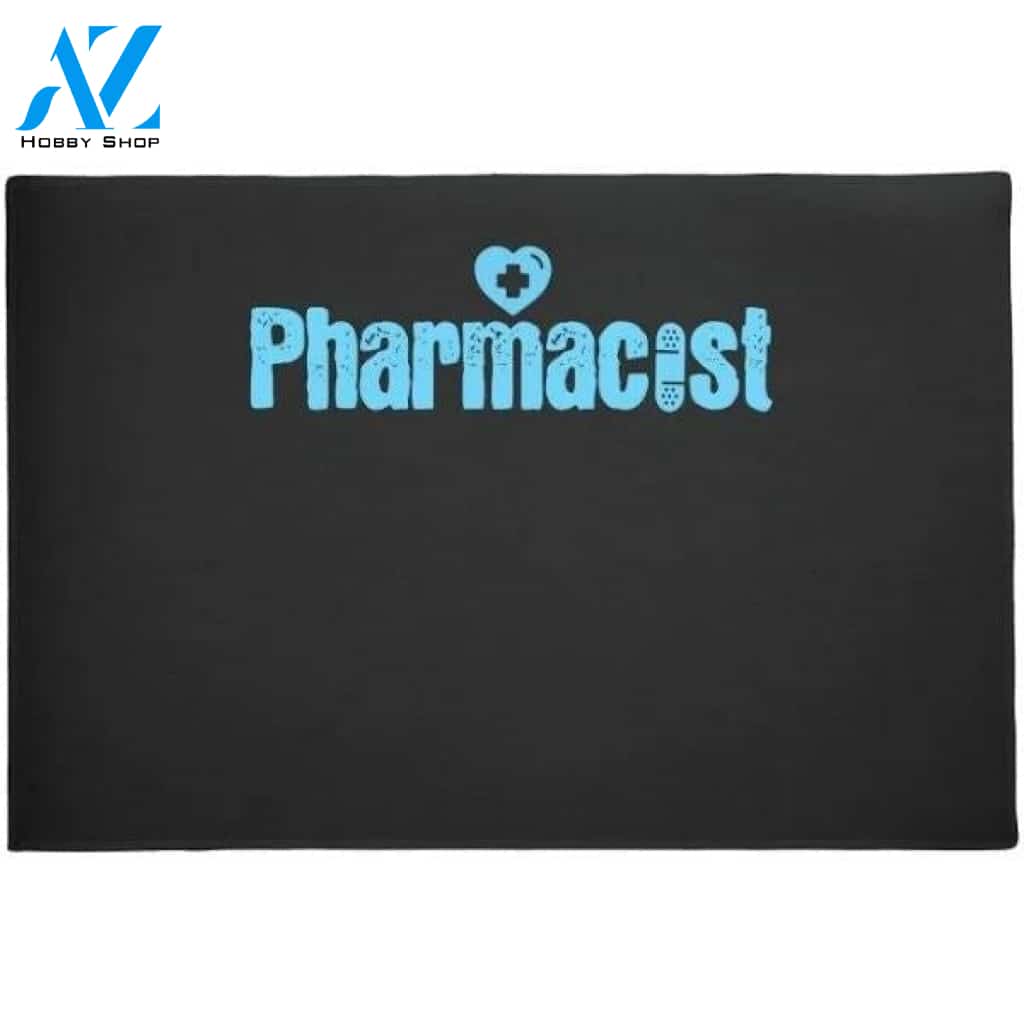 Pharmacist Heart Druggist Band Aid Chemist Doormat Welcome Mat House Warming Gift Home Decor Funny Doormat Gift Idea