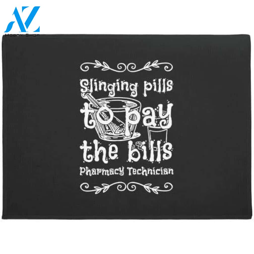 Pharmacy Technician Slinging Pills Doormat Welcome Mat House Warming Gift Home Decor Funny Doormat Gift Idea