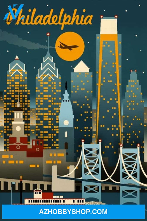 Philadelphia Pennsylvania - Retro Skyline