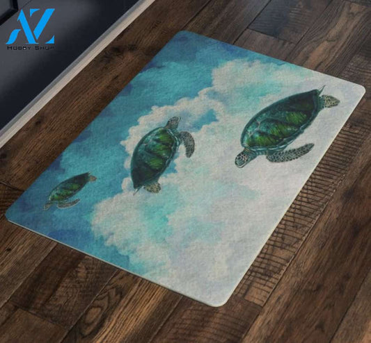 Phish Turtles in The Clouds Door Matt - Kasvaxt Vaxt - Sea Turtle Door Mat - DoorMat - Turtle Door Matt- Sea Turtle Gift - Phish Inspired