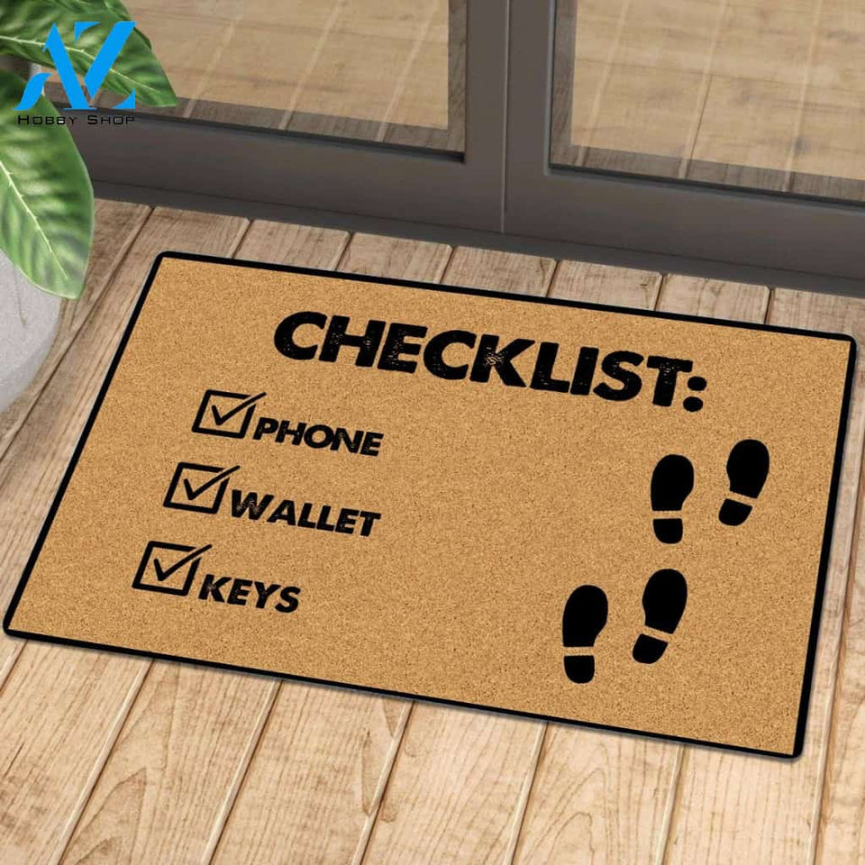 Phone Wallet Keys Reminder Mat | Welcome Mat | House Warming Gift