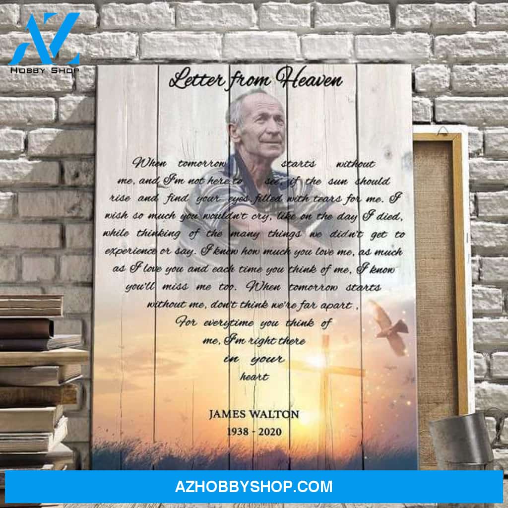 Personalized Photo Memorial Canvas, a Letter From Heaven Canvas Wall Art Gift for Remembrance