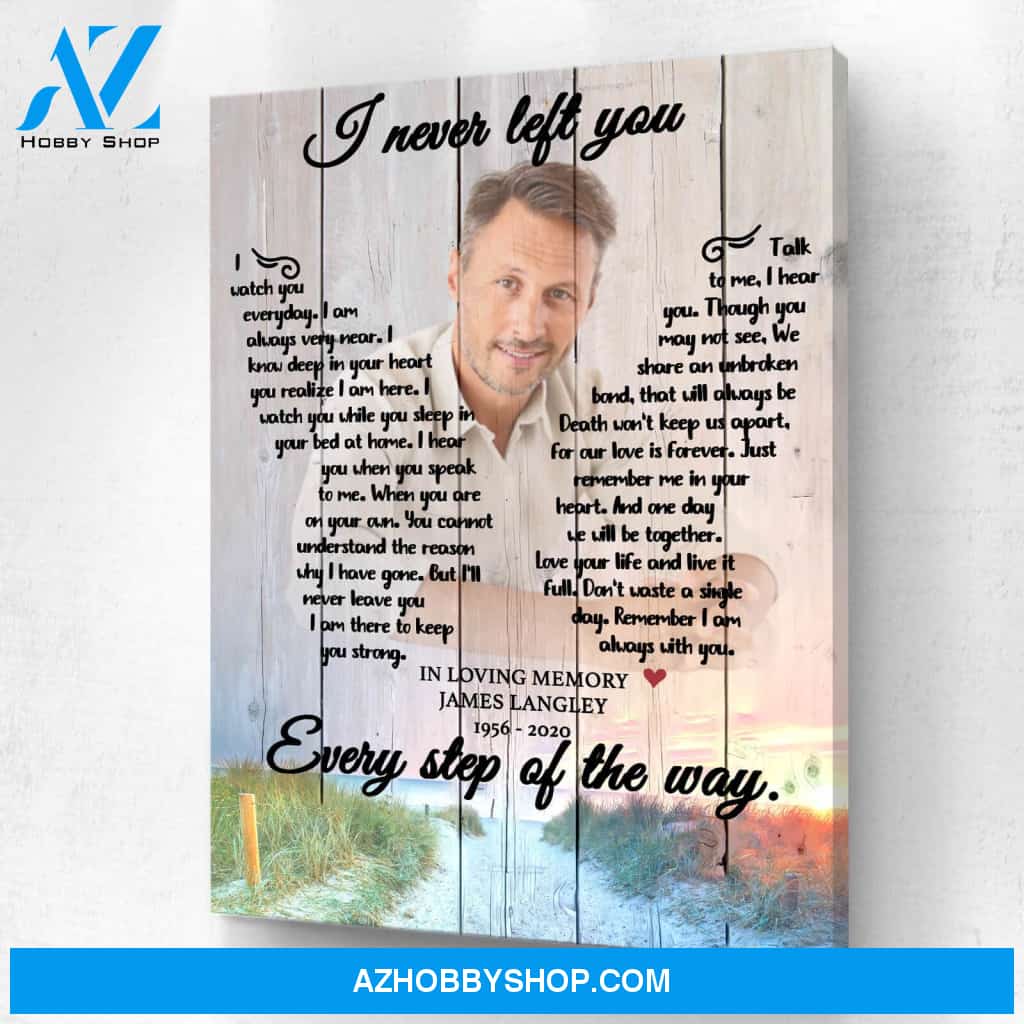 Personalized Photo Memorial Canvas, I Never Left You Canvas Wall Art Gift for Remembrance