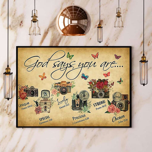 Photographer Butterfly God Says You Are Unique Special Lovely Paper Poster No Frame Matte Canvas Wall Decor