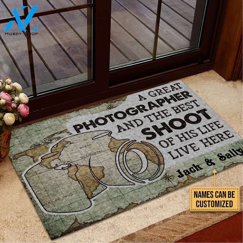 Photography A Great Photographer Live Here Custom Doormat | Welcome Mat | House Warming Gift