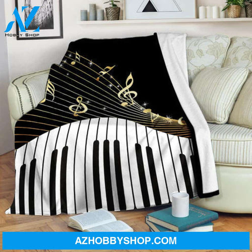 Piano Blanket, Piano Key And Music Notes, Piano Lover