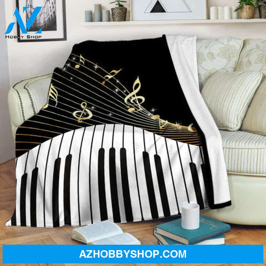 Piano Blanket, Piano Key And Music Notes, Piano Lover