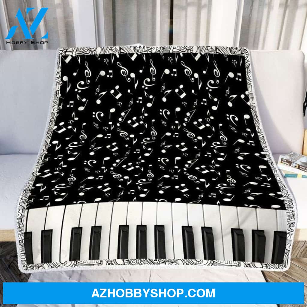 Piano Blanket, Keyboard Music Funny Blanket Gift for Piano