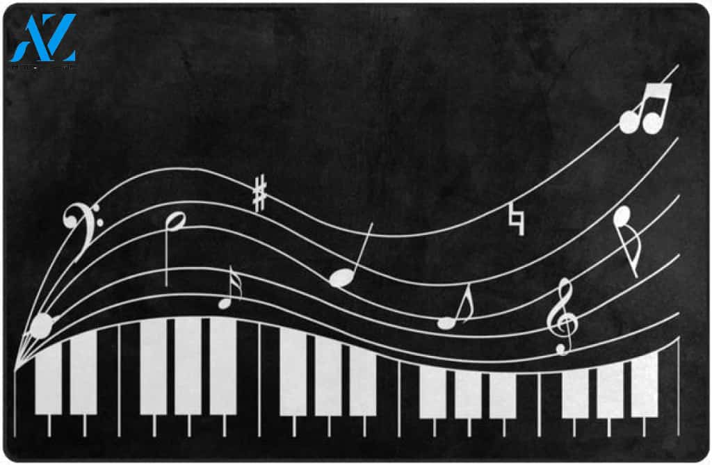 Piano Music Notes Area Rug Instrument Doormat Floor Rug Housewarming Gift Home Living Home Decor Funny Doormat Gift Idea