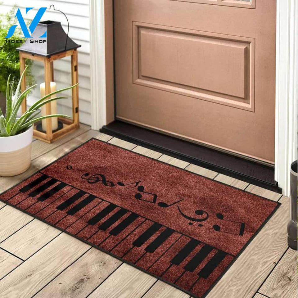 Piano & Music Notes Doormat Indoor And Outdoor Doormat Warm House Gift Welcome Mat Birthday Gift for Music Lovers Piano Lover