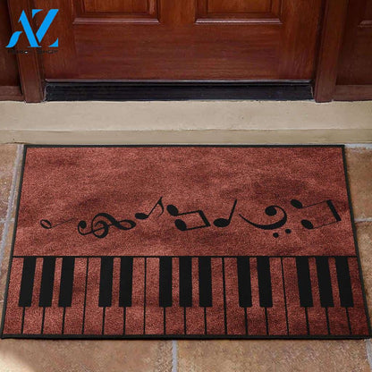 Piano & Music Notes Doormat Indoor And Outdoor Doormat Warm House Gift Welcome Mat Birthday Gift for Music Lovers Piano Lover