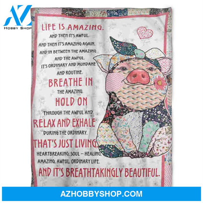 Pig Blanket, It's Breathtakingly Beautiful,Fleece Blanket.Gift For Your Love One, Birthday Gift Home Decor Bedding Couch Sofa Soft and Comfy Cozy