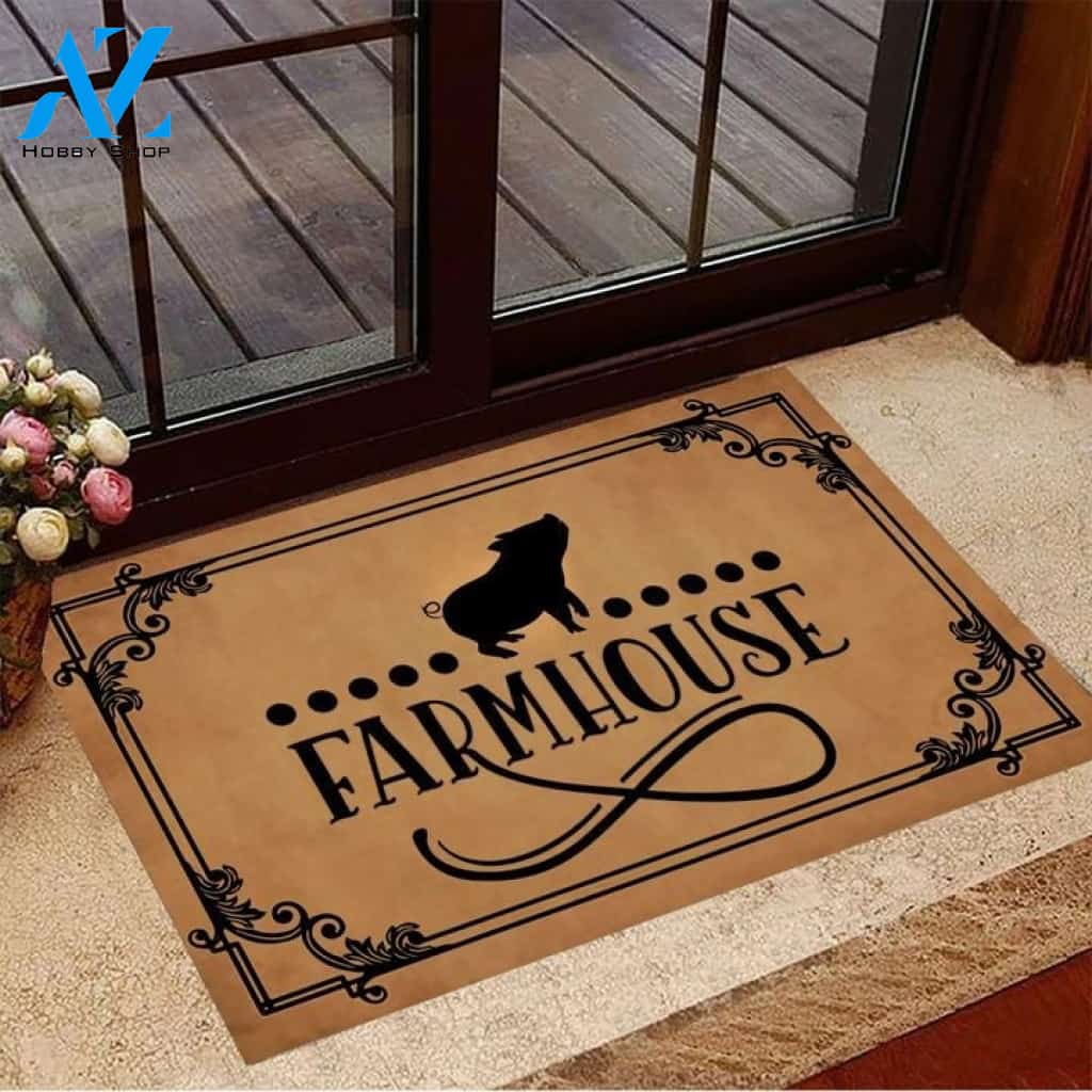 Pig Farmhouse Funny Indoor And Outdoor Doormat Warm House Gift Welcome Mat Birthday Gift For Pig Lovers
