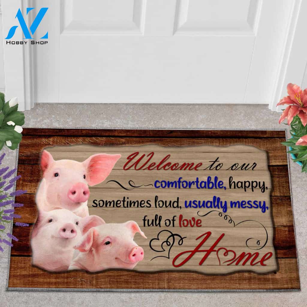 Pig Full Of Love Home Funny Indoor And Outdoor Doormat Warm House Gift Welcome Mat Birthday Gift For Pig Lovers