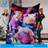 Pig Galaxy Magic Art Fleece Blanket
