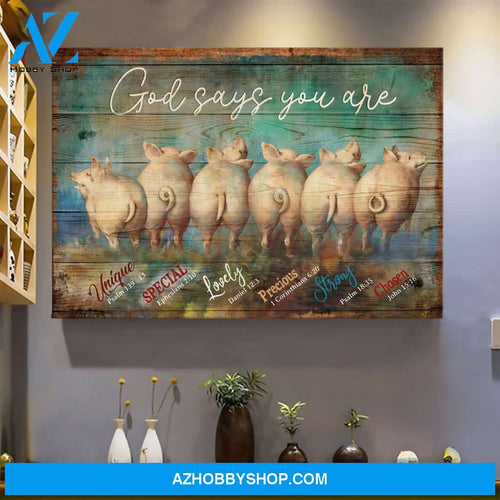 Pig - God says you are Landscape Canvas Prints - Wall Art