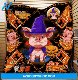 Pig Halloween Fleece Blanket, Gift For Pig lovers, Gift For Family Friends Birthday Gift Home Decor Bedding Couch Sofa Soft And Comfy Cozy