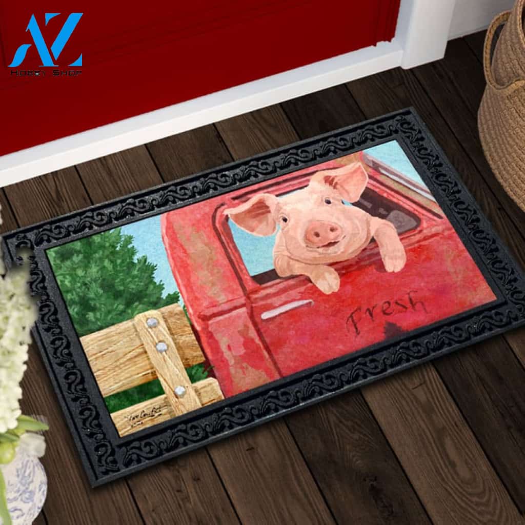 Pig in a Truck Doormat - 18" x 30"