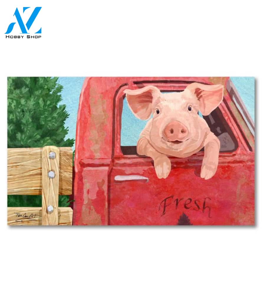 Pig in a Truck Doormat - 18" x 30"
