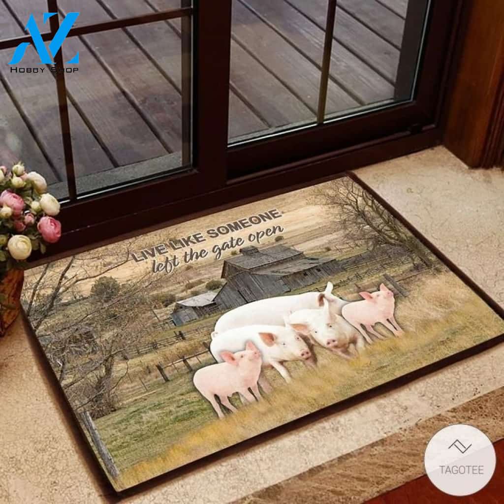 Pig Live like someone left the gate open doormat