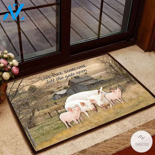 Pig Live like someone left the gate open doormat